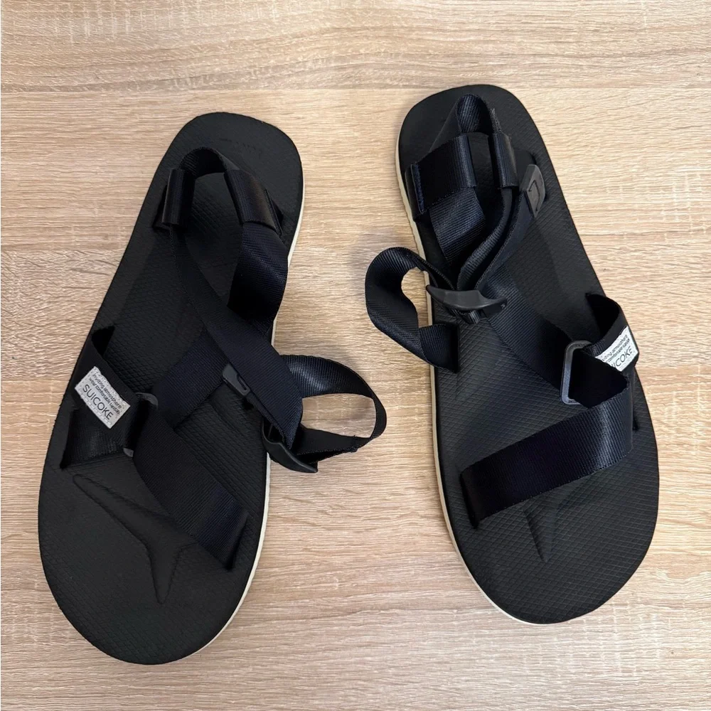 Suicoke Sandals  Black Nylon Strappy Sandals‎ Vibram Soles Men’s Size 10